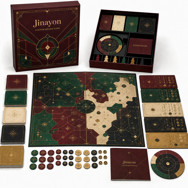 Custom Premium Finish Asymmetric Strategy Board Game Five-Faction Decks Four-Color Printed Paperboard Four-Panel Board for Table