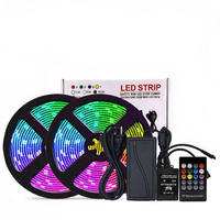 Bande lumineuse LED intelligente en plastique RGB WS2812B USB AC 85-265V IP67 avec contrôle par application CE RoHS, sept couleurs, intensité variable, contrôle d'ambiance