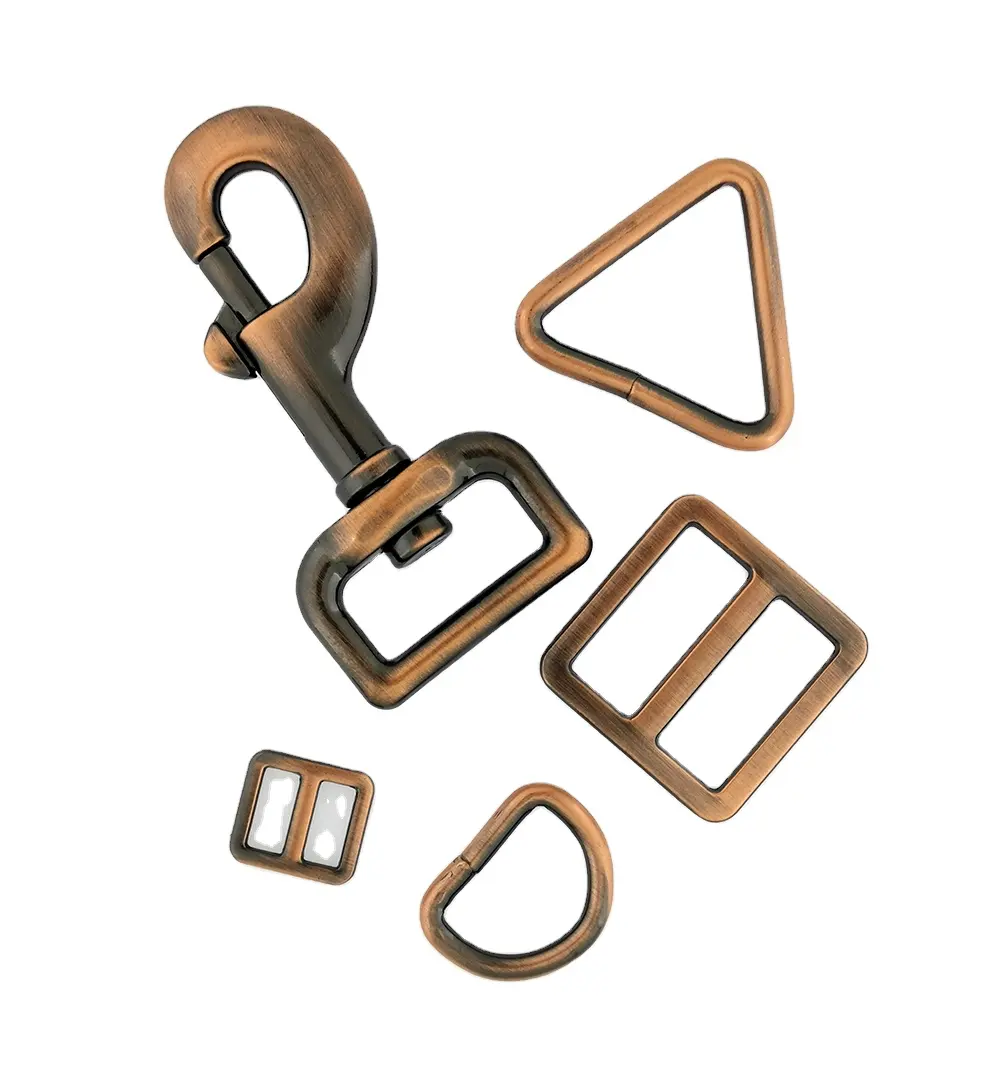 High quality handbag hardware buckle making matte gold alloy bag parts blanks square ring strap buckle