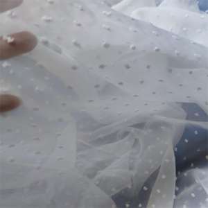 Tissu pour robe en mousseline de soie jacquard à pois suisses <span class=keywords><strong>d</strong></span>'été imprimé personnalisé - Product Image 5