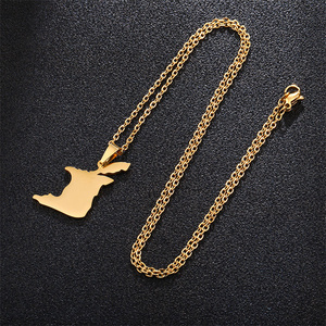 Vente chaude européenne et américaine en acier inoxydable Trinité-et-<span class=keywords><strong>Tobago</strong></span> carte drapeau pendentif Couple collier - Product Image 6