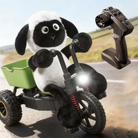 Tricycle RC télécommandé 2,4 GHz à accélération intégrale, modèle Mouton Amusant et Fou, Véhicule de Course Tout-Terrain Haute Vitesse avec Lumières LED