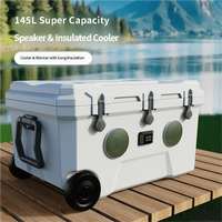 Glacière portable robuste de 145 L avec roulettes, isolation garantissant la conservation de la glace pendant 3 jours, idéale pour le camping, les pique-niques en extérieur et le stockage alimentaire