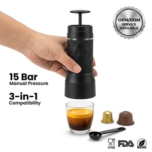 Cafetera Espresso Portátil Mini, Compatible con Cápsulas NS DG y Café Molido, para Playa, Camping, Viajes y Uso al Aire Libre - Product Image 1