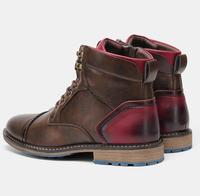 Sepatu Boots Kulit Gaya Baru Musim Gugur Model Baru Retro Kulit Ukuran Besar Sepatu Boots Pria