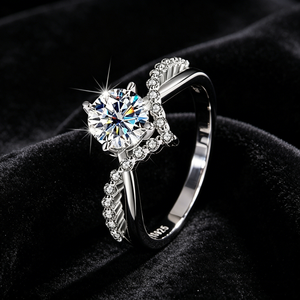 Bague en argent S925 en gros avec couronne et moissanite 1 carat VVS couleur <span class=keywords><strong>D</strong></span> pour femme, idéale pour fiançailles et mariage - Product Image 1