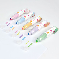 Ensemble de 6 stylos surligneurs de Noël en forme de dessins animés, mignons, en forme de Père Noël, d'arbre, de renne et de bonhomme de neige, pour enfants