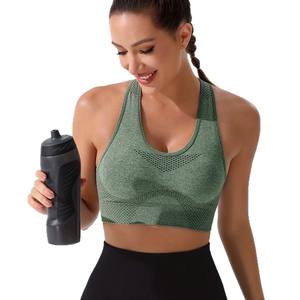 Sujetador Deportivo de Secado Rápido con Copas Completas para Mujer, Tirantes Fijos, Cintura Elástica, Soporte Medio, Nailon, para Gimnasio, Entrenamiento al Aire Libre - Product Image 1