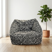 Sillón Puff Triangular de Olefin, Sofá Perezoso Caterpillar con Funda Extraíble, Sofá de Suelo para Ocio en Interiores