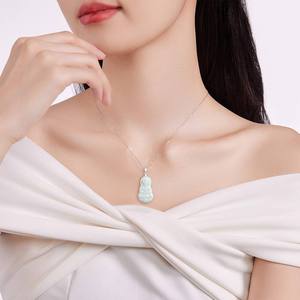 Pendentif en jade naturel de Guanyin du Myanmar, en argent S925, bijoux pour femmes, cadeau bouddhiste avec certificat d'évaluation GY66 - Product Image 4