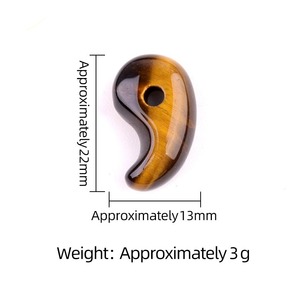 Tinh thể tự nhiên ngọc bích đá mặt dây 22x14mm dấu phẩy hình dạng Yin Yang hạt cho tự làm đồ trang sức làm chữa bệnh Reiki đá quý - Product Image 5