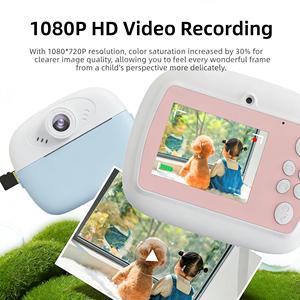 מצלמת הדפסה מיידית לילדים 1080P HD ברורה עם וידאו HD 90 זווית רחבה סלפי וצעצועים טרנדיים תומכת בזיכרון מובנה - Product Image 4