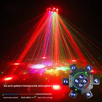 Projecteur laser stroboscopique rotatif à six bras motif boule magique, tête mobile DMX multicolore pour scène et DJ, équipement de bar - Vente en gros