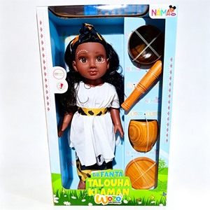 Usine de poupées noires OEM en gros, poupée réaliste de 18 pouces, culture traditionnelle afro-américaine, avec accessoires en bois. - Product Image 1