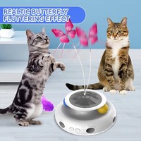 Jouet interactif pour chat, balle électrique à double couleur, papillon oscillant automatique, pour soulager le stress des chats domestiques - Vente en gros d'articles pour animaux de compagnie