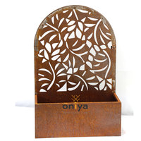 Oniya Panel privasi pohon baja Corten dengan rencana besar Pot bunga dalam ruangan pagar warna kustom ornamen taman