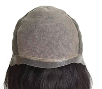 Perruque en dentelle suisse à dessus en soie entièrement nouée à la main pour femmes, cheveux humains vierges chinois, nœuds invisibles, base en silicone médical PU à peau fine