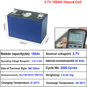 แบตเตอรี่ลิเธียมไอออนทรงปริซึม CATL NMC 3.7v 156ah 150ah เซลล์ 3.2v 160ah พร้อมอุปกรณ์เสริมสำหรับรถยนต์ไฟฟ้าและพลังงานแสงอาทิตย์ - Product Image 2