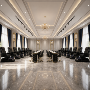 Fauteuil de pédicure et de manucure Kangmei de luxe moderne avec spa à jets sans tuyauterie, <span class=keywords><strong>noir</strong></span>, pour salon de beauté, avec plomberie intégrée - Product Image 2