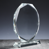 Usine en gros personnalisé octogone en forme de cristal verre prix UV imprimé trophée vierge pour les compétitions et Souvenirs