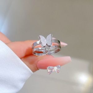 Anello in stile minimalista in acciaio inossidabile Unisex alla moda personalizzato e minimalista anello da mignolo misura 8 incarnato per donna uomo - Product Image 3