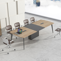 Taille personnalisée grande salle de conférence de luxe 8 12 personnes table de conférence de bureau en bois pour réunion