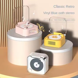 Cổ Điển Ghi Âm Máy Nghe Nhạc Phong Cách Bt Loa Không Dây <span class=keywords><strong>Mini</strong></span> Bàn Turntable Xách Tay Sáng Tạo Máy Tính Để Bàn Trang Trí Nội Thất Quà Tặng Cho Những Người Yêu Âm Nhạc - Product Image 2