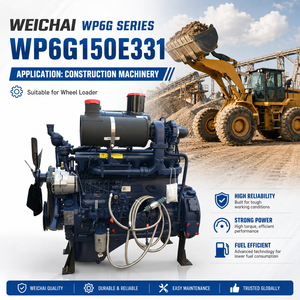 Moteur <span class=keywords><strong>diesel</strong></span> complet SCDC Weichai WP6G WP6G150E331 150HP 110kW/2000rpm pour machines de construction, machines industrielles, chargeuses 4T - Product Image 2