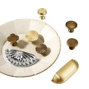 Coquille américaine semi-ronde rétro Bronze poignée moderne salon laiton tiroir et armoire <span class=keywords><strong>porte</strong></span> armoire vieille poignée dorée - Product Image 5