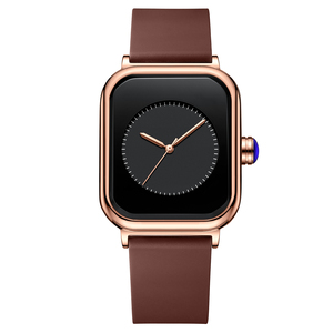 Montre à quartz carrée pour femme, bracelet en silicone, design minimaliste, étanche, montre-bracelet tendance pour femme - Product Image 4