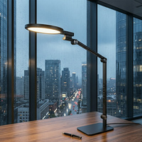 Lámpara de Escritorio LED Ajustable con Salidas USB y USB-C, 5 Modos de Color, Memoria y Luz Nocturna para Comercios