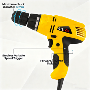 CISIVIS <span class=keywords><strong>Perceuse</strong></span> à main électrique bon marché 10mm haute puissance Tournevis électrique et <span class=keywords><strong>perceuse</strong></span> électrique à fil - Product Image 3