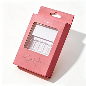 Boîte d'emballage personnalisée pour faux ongles, vente en gros, boîte en papier vide pour capsules d'ongles avec fenêtre et trou de suspension - Product Image 4