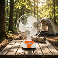 Ventilateur de table solaire à prix de gros avec veilleuse USB, 12 ou 16 pouces en option, pour la maison, le camping, l'extérieur, OEM/ODM acceptable