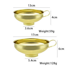 Gadget speciali per cucina di qualità alimentare durevole <span class=keywords><strong>in</strong></span> acciaio inossidabile <span class=keywords><strong>oro</strong></span> imbuto per inscatolamento a <span class=keywords><strong>bocca</strong></span> larga per liquidi filtranti - Product Image 6