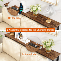 Salon couloir entrée canapé en bois en forme de X cadre en métal canapé Table étroite longue Console Table avec prises et ports USB