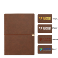 Carnet à feuilles mobiles en cuir PU personnalisable A5/A6/B5, journal ligné/blank/à pois 80 g/m², agenda rechargeable avec bande élastique
