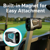 Télémètre laser de golf OEM avec mesure de distance A-B et compensation de pente, rechargeable par USB, écran LCD clair, fonction de verrouillage de drapeau, indice de protection IP66, grossissement 7x