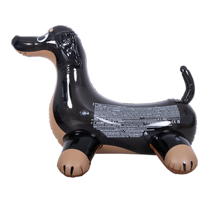 Dachshund inflable Ride-On Pool Flotador Diseño de perro salchicha con asas resistentes Vinilo duradero grueso para niños Adolescentes Diversión acuática - Product Image 3