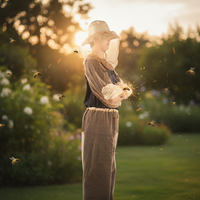 Ensemble de protection anti-moustiques 3 pièces pour l'extérieur : filet facial, chapeau et manches en maille anti-insectes pour la pêche, le camping, le jardinage et la randonnée