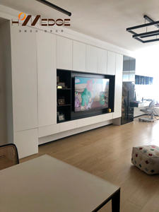 モダンラグジュアリーブラック<span class=keywords><strong>TV</strong></span>キャビネット現代ミニマリストデザイン折りたたみ式<span class=keywords><strong>TV</strong></span>スタンド/コンソール農家または家 - Product Image 5