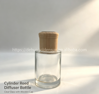 Diffuseur de parfum d'ambiance rond de 150 ml en verre, avec bouchon en polymère et logo personnalisé, vente en gros