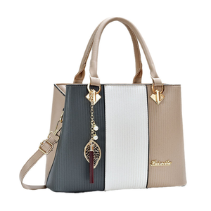 Sac à main pour <span class=keywords><strong>femme</strong></span>, fermeture à glissière, monogramme en relief, <span class=keywords><strong>cuir</strong></span> PU de qualité supérieure, polyester imperméable, large <span class=keywords><strong>bandoulière</strong></span>, 3L - Product Image 2