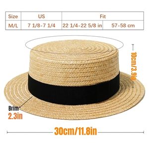 Chapeau de paille boater pour femmes et hommes, chapeau skimmer à large bord, chapeau Amish, costume de Noël, chapeau de paille naturel fait main - Product Image 6