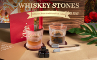 Pierres à whisky refroidissantes en granit, glaçons et pierres refroidissantes réutilisables et pierres à whisky basalte noir personnalisées