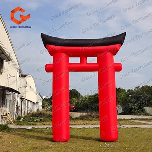 Arche gonflable lumineuse <span class=keywords><strong>LED</strong></span> en forme de bâtiment chinois, modèle personnalisé pour événements du Nouvel An chinois - Product Image 4