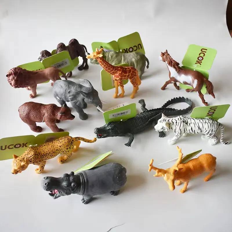 Juego de simulación de animales para niños, modelo de Granja de juguete con rompecabezas 3d