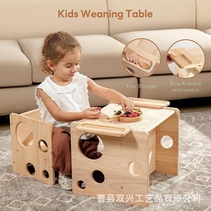Mesa Montessori de Madera Maciza para Niños, Cuadrada, Multifuncional, para Educación Temprana, Pintura, Arte y Actividades - Product Image 4