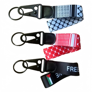 Tùy chỉnh palestine EAGLE mỏ Keychain sản phẩm mặt hàng khuyến mại dây buộc Móc khóa dây đeo cổ tay với palestine cờ - Product Image 3