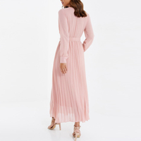 Robe longue plissée rose décontractée pour femmes, Sexy, grande taille